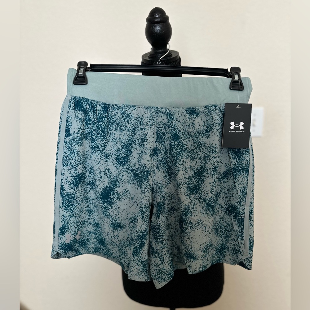 Women's‎ Under Armour UA Rival Terry Printed short Opal Green. Size M. NWT